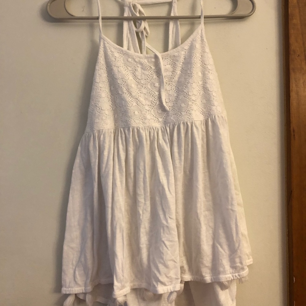 White flowy top